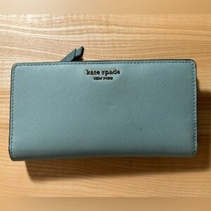 Kate Spade Large Slim Bifold Wallet Light Blue